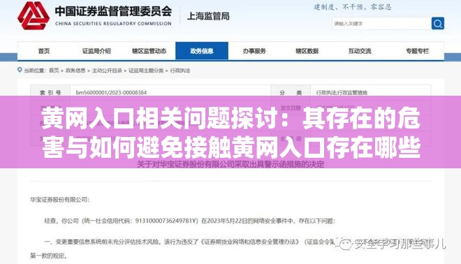 黃網(wǎng)入口相關(guān)問題探討：其存在的危害與如何避免接觸黃網(wǎng)入口存在哪些風險及如何有效防范探尋黃網(wǎng)入口背后的秘密與應(yīng)對之策