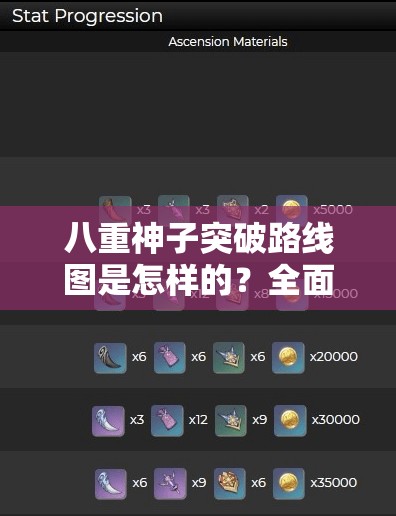 八重神子突破路線圖是怎樣的？全面解析八重神子突破要點(diǎn)與流程