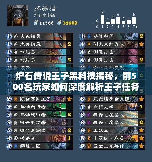 爐石傳說(shuō)王子黑科技揭秘，前500名玩家如何深度解析王子任務(wù)獵？