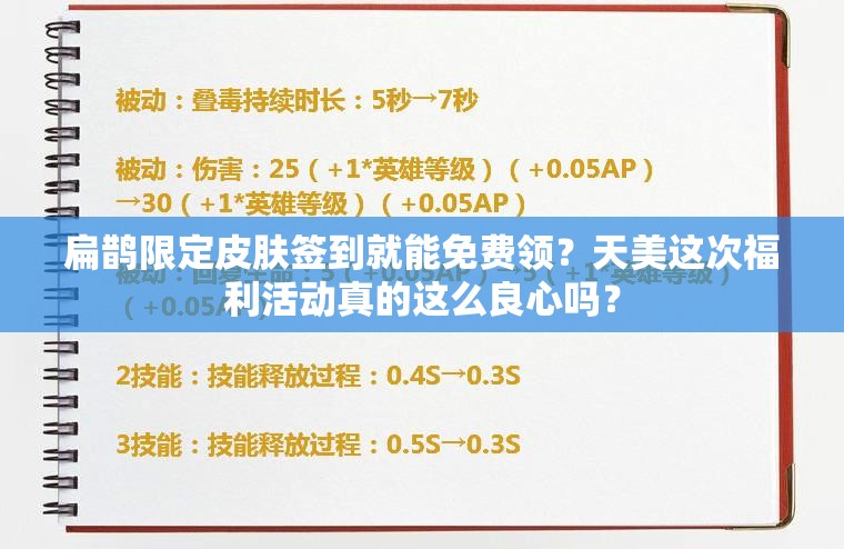 扁鵲限定皮膚簽到就能免費(fèi)領(lǐng)？天美這次福利活動(dòng)真的這么良心嗎？