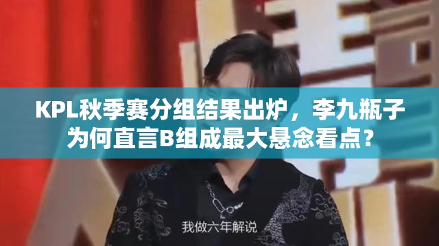 KPL秋季賽分組結(jié)果出爐，李九瓶子為何直言B組成最大懸念看點？